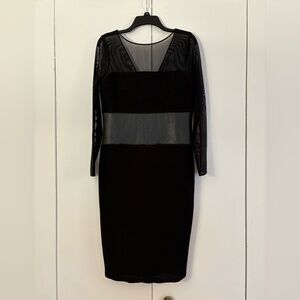 Amy Childs Black Bodycon Party Dress with Mesh size 10 NEW NWT